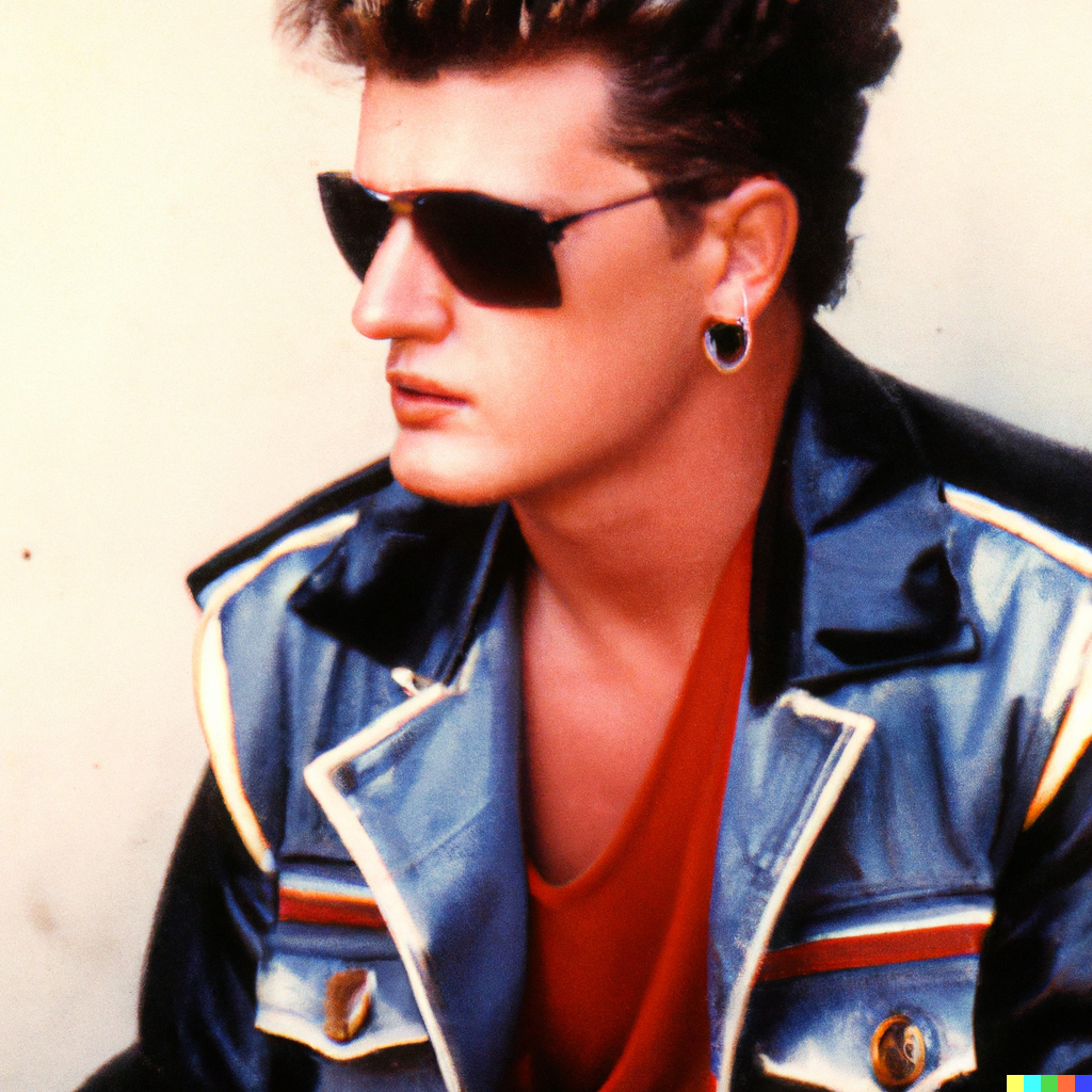 Lukas Stein in a degraded 1980s AI archive portrait
