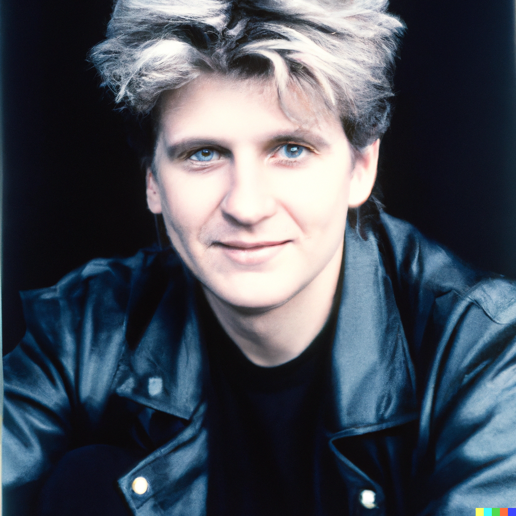 Maximilian Schneider in a degraded 1980s AI archive portrait